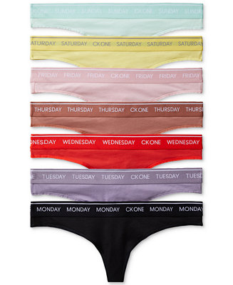 Calvin Klein CK One Days Of The Week Thong Underwear QF5937 - Macy's