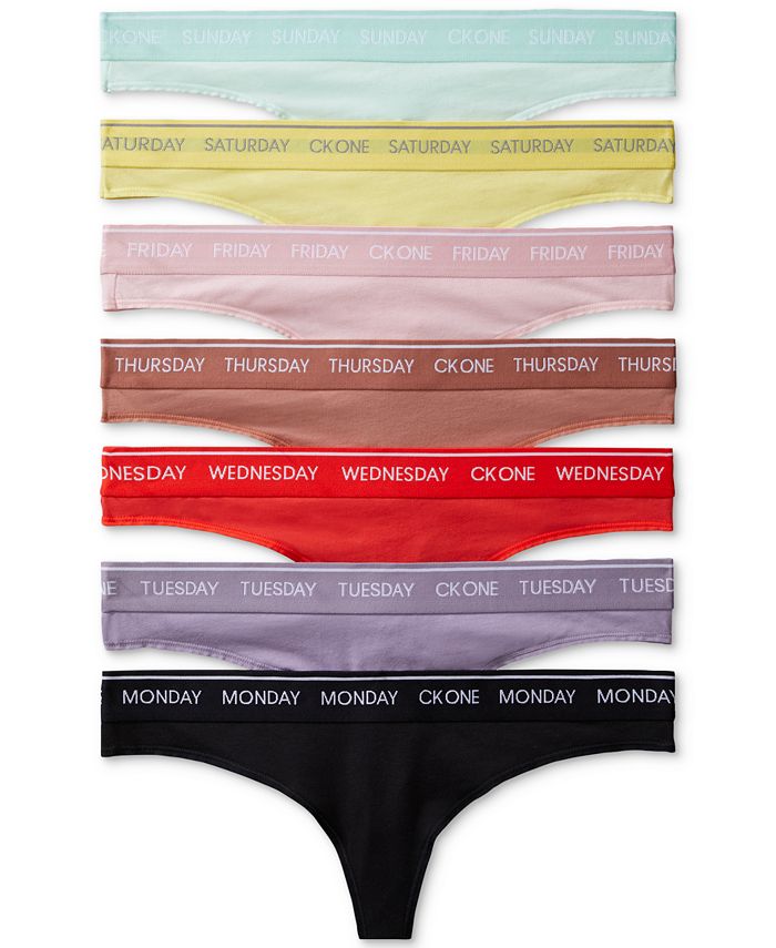 pen Lydig stadig Calvin Klein CK One Days Of The Week Thong Underwear QF5937 - Macy's