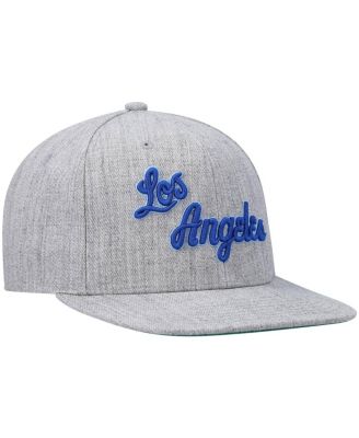 Men's Heathered Gray Los Angeles Lakers Hardwood Classics Team 2.0 Snapback Hat
