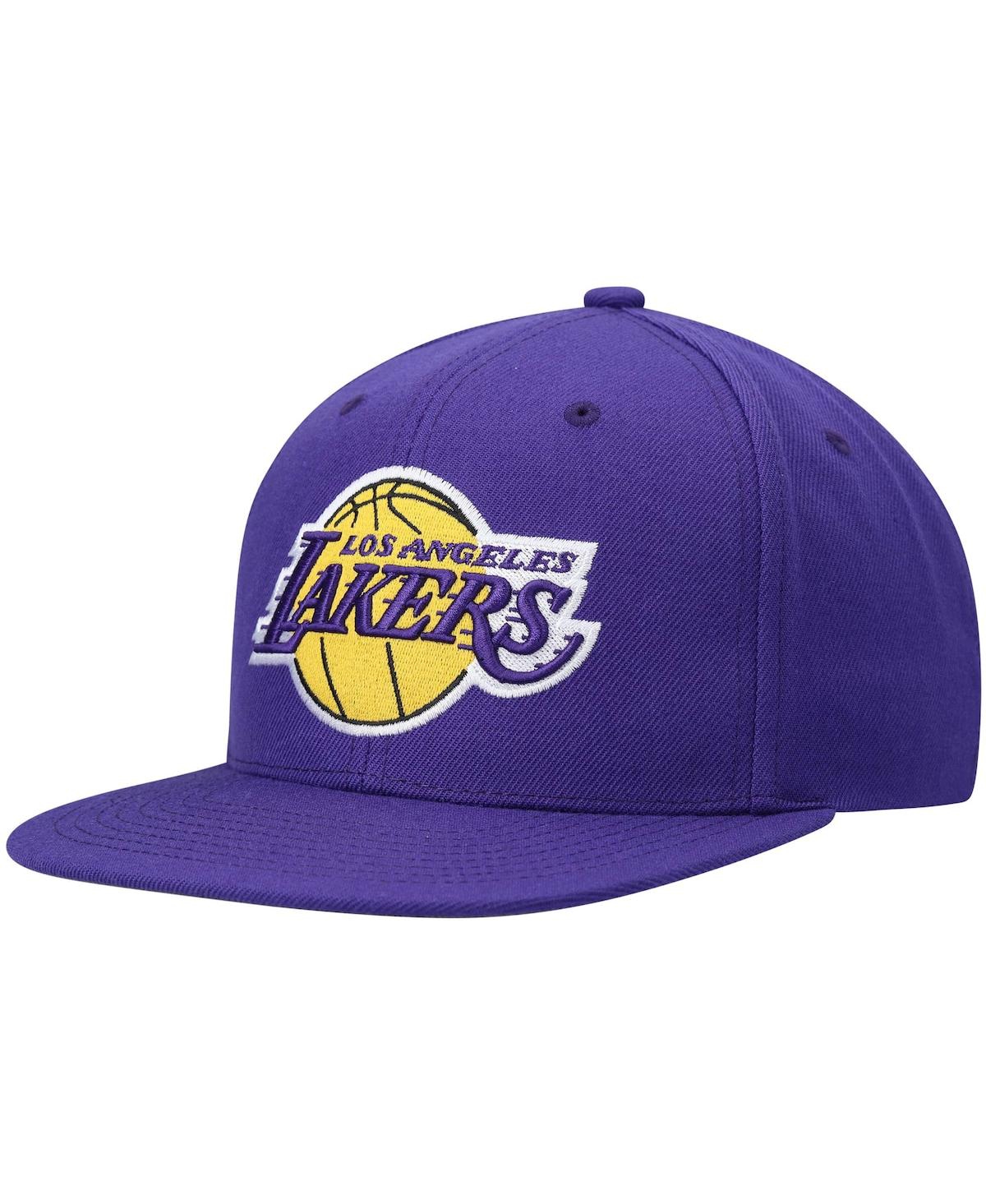 Mitchell & Ness Men's  Purple Los Angeles Lakers Ground 2.0 Snapback Hat