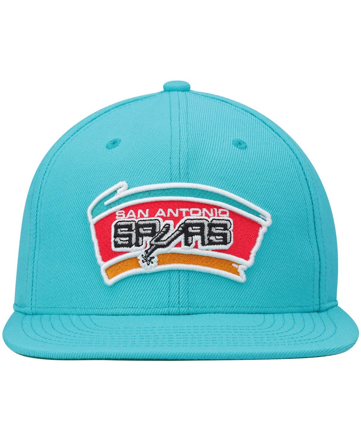 Men's Mitchell & NessSan Antonio Spurs Hardwood Classics Team Ground 2.0 Snapback Hat - Teal