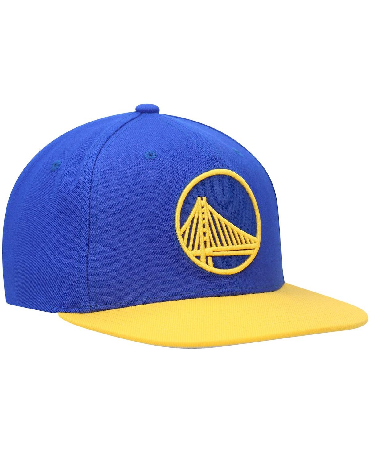 Men's Mitchell & Nessand Gold Golden State Warriors Team Two-Tone 2.0 Snapback Hat - Royal, Gold
