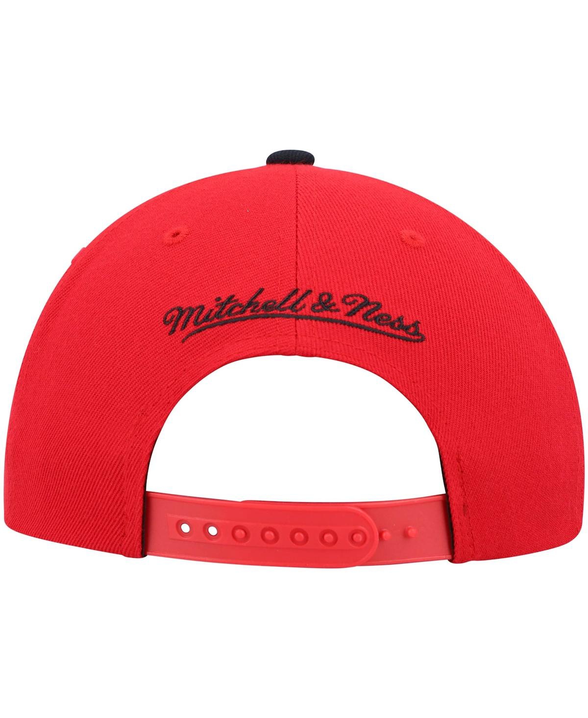 Mitchell & Ness Men's  Red And Black Chicago Bulls Hardwood Classics Team Two-tone 2.0 Snapback Hat In Red,black