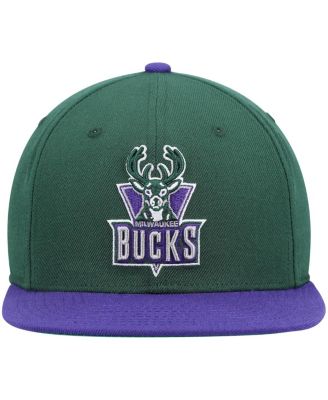Men's Green and Purple Milwaukee Bucks Hardwood Classics Team Two-Tone 2.0 Snapback Hat