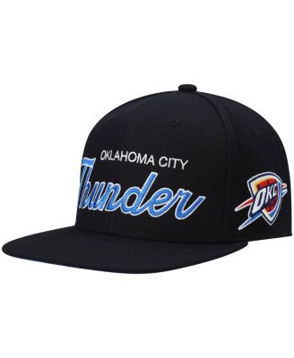 Men's Black Oklahoma City Thunder Hardwood Classics Script 2.0 Snapback Hat