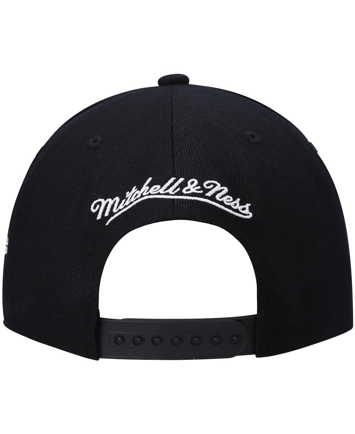 Mitchell & Ness Men's  Black Oklahoma City Thunder Hardwood Classics Script 2.0 Snapback Hat In Black