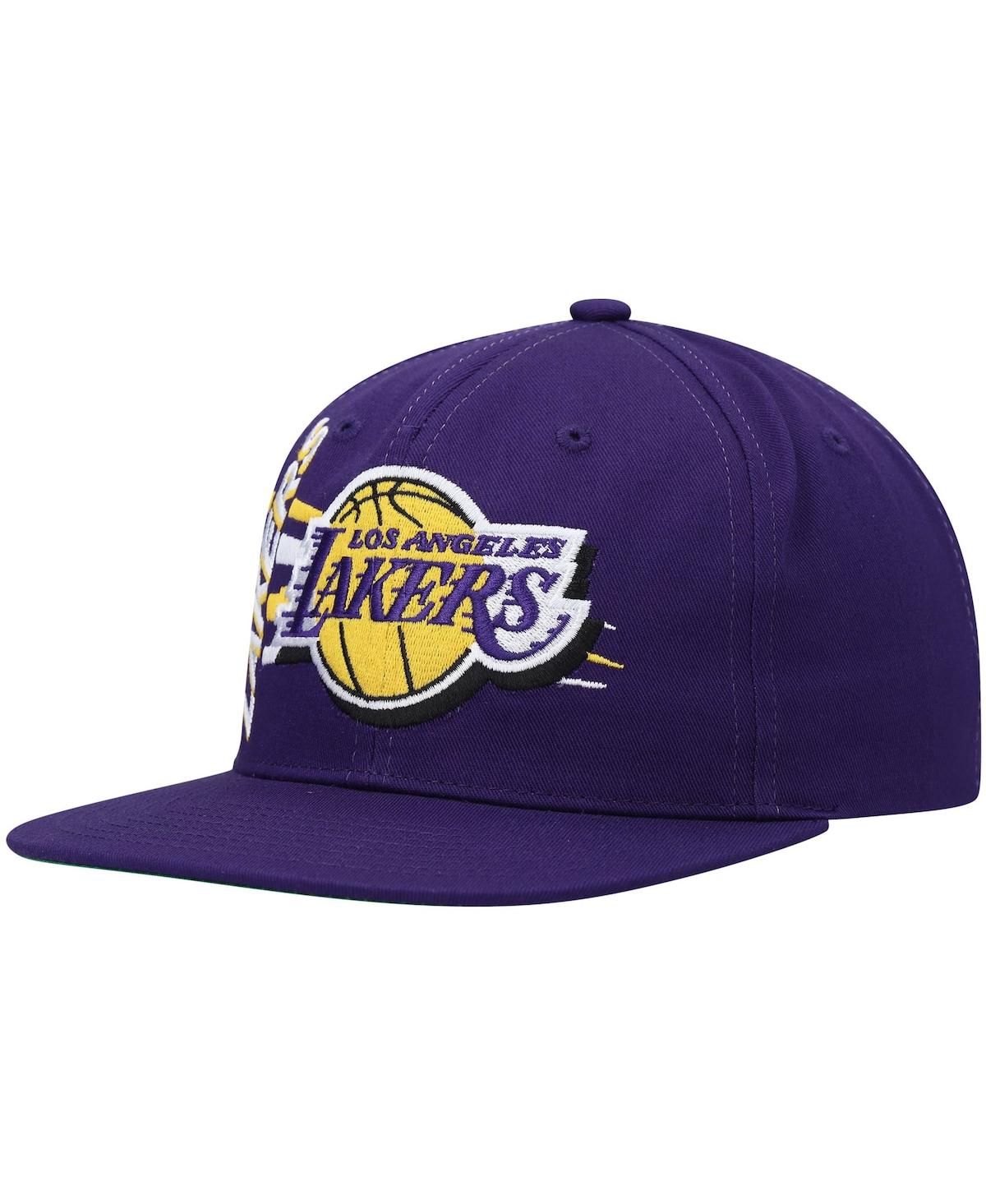 Mitchell & Ness Men's  Purple Los Angeles Lakers Retro Bolt Deadstock Snapback Hat In Purple