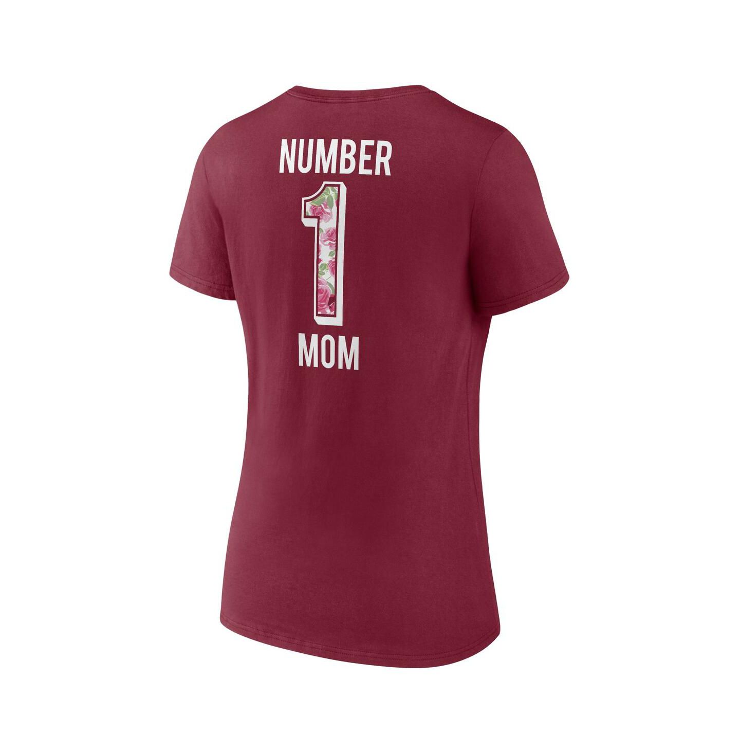 Женская футболка Fanatics Burgundy Washington Commanders Team Mother's Day V-Neck — фото 4