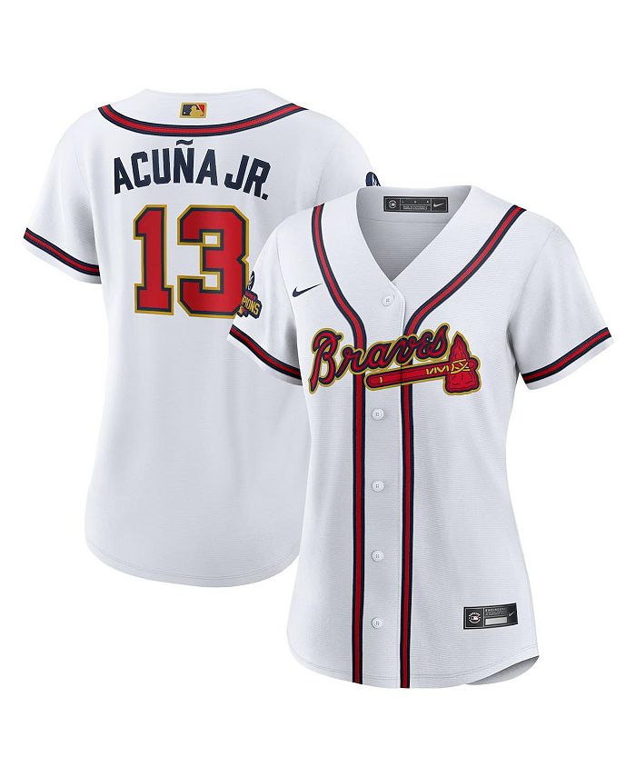 Nike Women's Ronald Acuna Jr. White Atlanta Braves 2022 Gold Program  Replica Player Jersey - Macy's