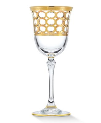 4 Piece Infinity Gold Ring Red Wine Goblet Set