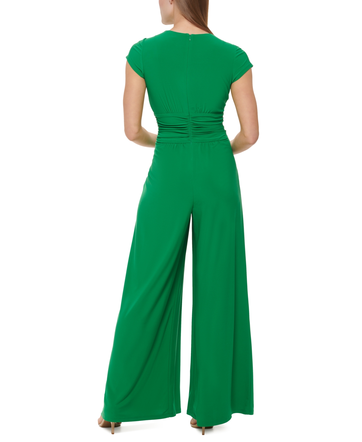 VINCE CAMUTO TWIST-FRONT PLUNGE JUMPSUIT 