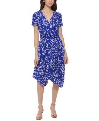 Jessica Howard - Petite Mixed-Print Jersey Dress
