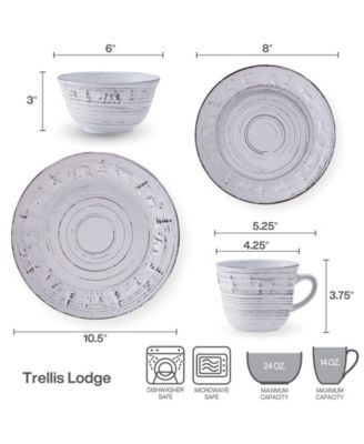 Trellis Lodge 16 Pc. Dinnerware Set, Service for 4