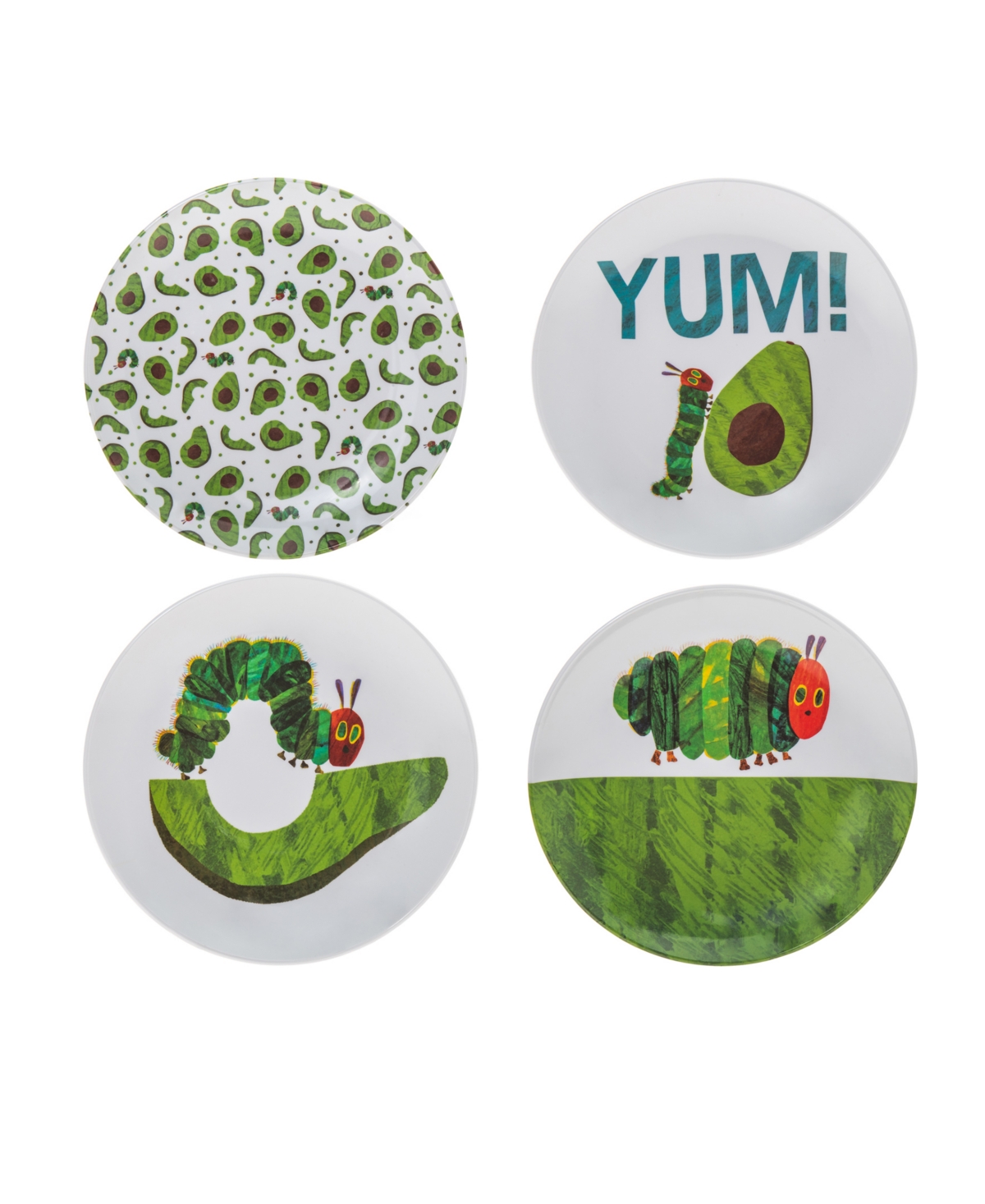 World of Eric Carle Children's Avocado Serving Plates Set, 4 Piece - White
