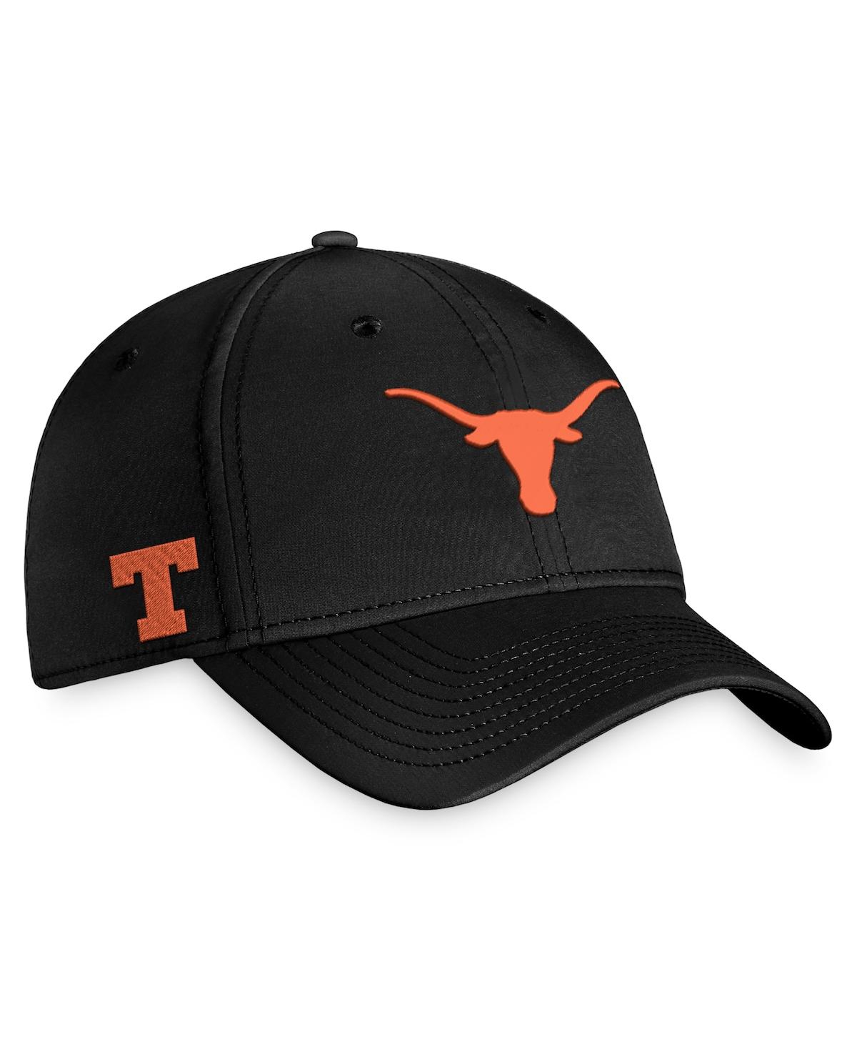 Men's Top of the World Black Texas Longhorns Reflex Logo Flex Hat - Black