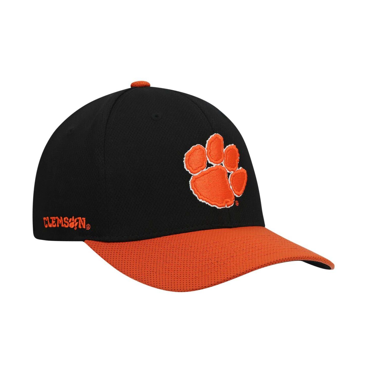 Мужская кепка Top of the World Black, Orange Clemson Tigers Two-Tone Reflex Hybrid Tech Flex Hat — фото 2
