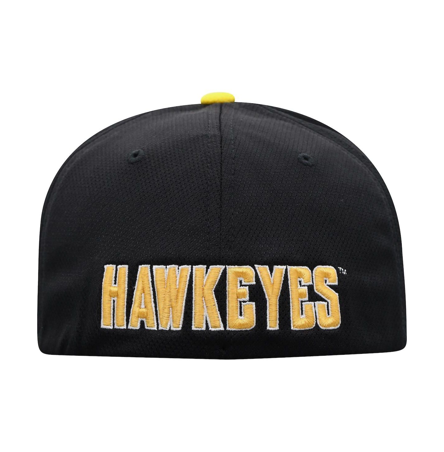 Мужская кепка Top of the World Black, Gold Iowa Hawkeyes Two-Tone Reflex Hybrid Tech Flex Hat — фото 5