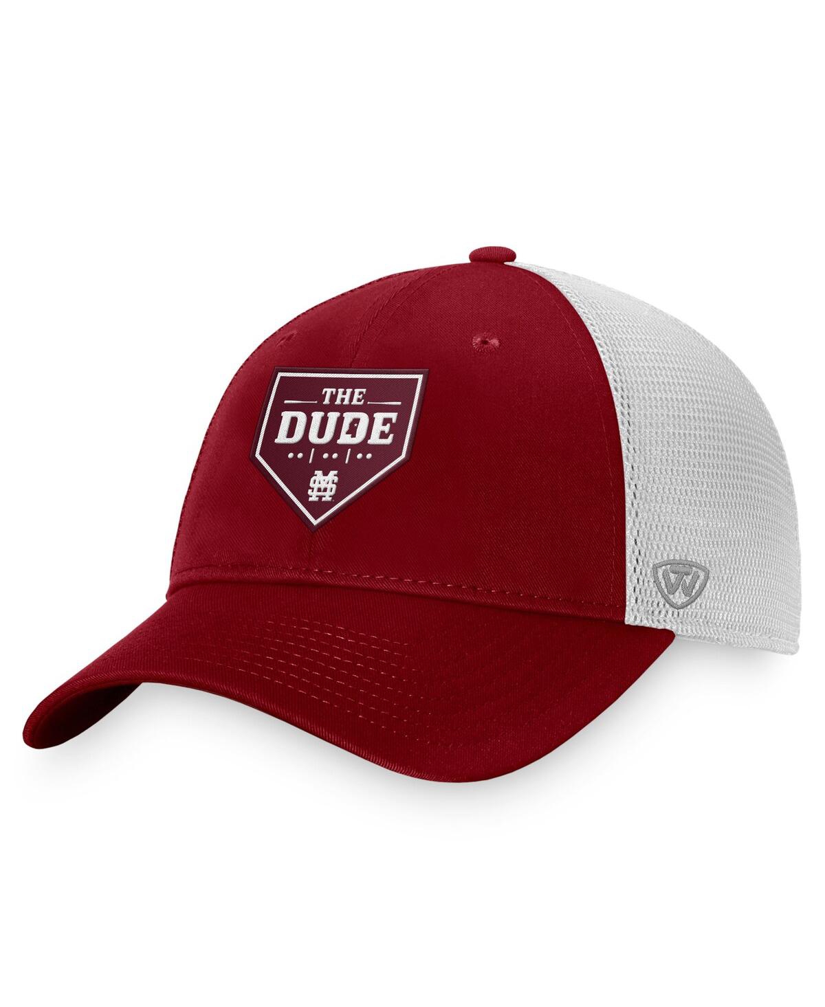 Top Of The World Men's  Maroon Mississippi State Bulldogs The Dude Home Plate Snapback Trucker Hat