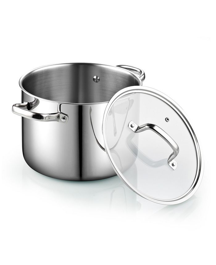 8-Qt Stock Pot, Tri-Ply Stainless Steel