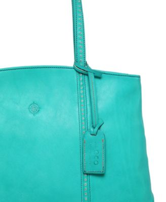 Women's Genuine Leather Dancing Bamboo Tote Bag