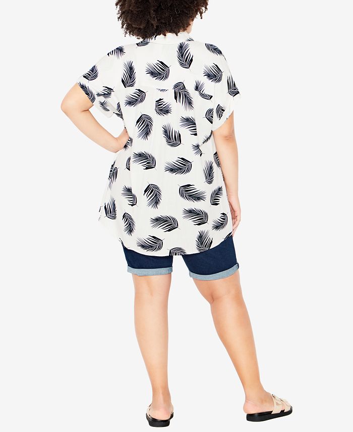 Avenue Plus Size Bowling Print Shirt & Reviews Tops Plus Sizes Macy's
