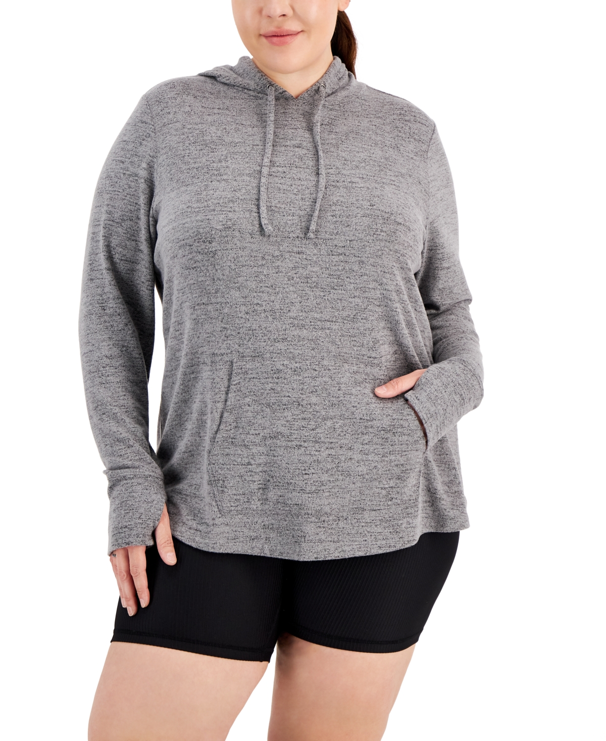  Id Ideology Plus Size Knit Hoodie, Created for Macy's