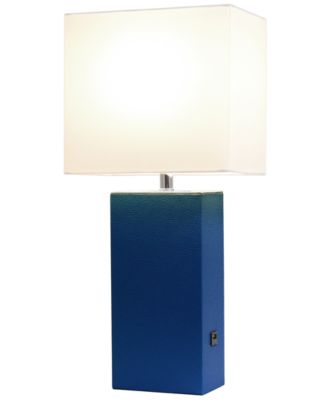 Modern Leather Table Lamp with USB