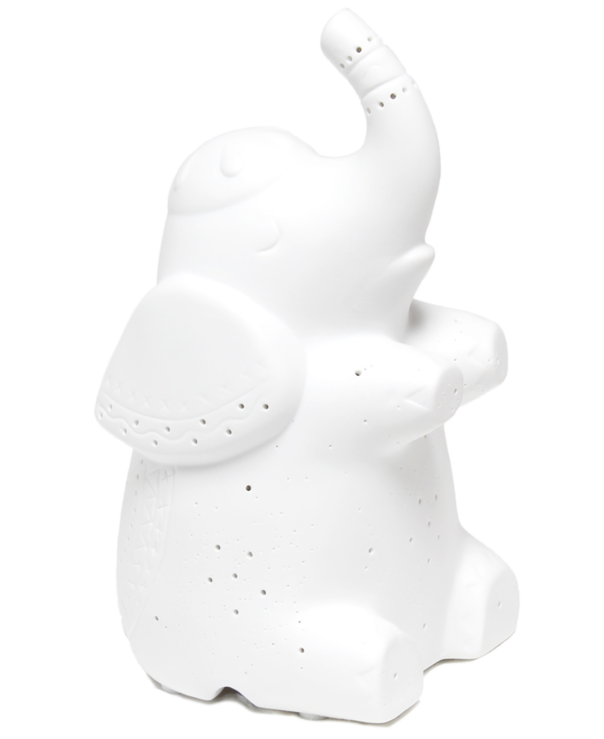 Simple Designs Porcelain Elephant Shaped Table Lamp In White