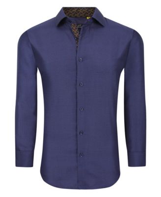 Men's Business Geometric Long Sleeve Button Down Shirt