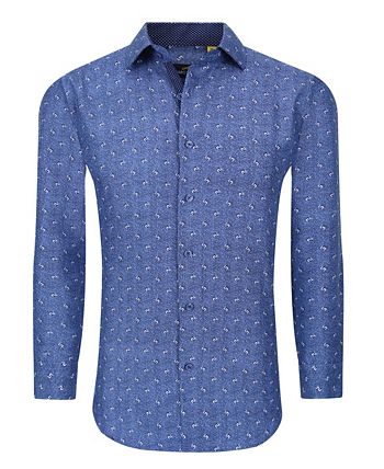 Azaro Uomo Men's Business Geometric Long Sleeve Button Down Shirt - Macy's