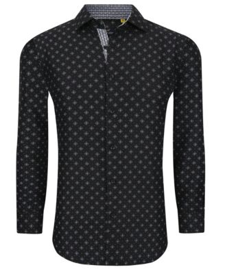 Men's Business Geometric Long Sleeve Button Down Shirt