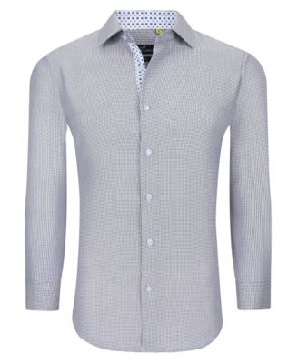 Men's Business Geometric Long Sleeve Button Down Shirt
