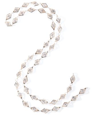 Holiday Lane - Shine Bright Iron Gold-Tone Triangle Icon Inside Crystal Bead Garland with Loop