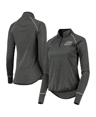 Women's Colosseum Black Purdue Boilermakers Stingray Raglan Quarter-Zip ...