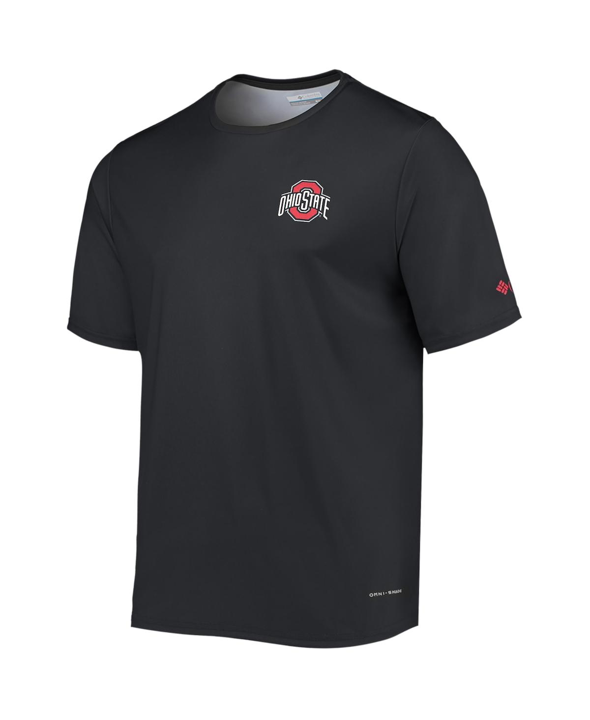 Shop Columbia Men's  Black Ohio State Buckeyes Terminal Tackle Omni-shade T-shirt