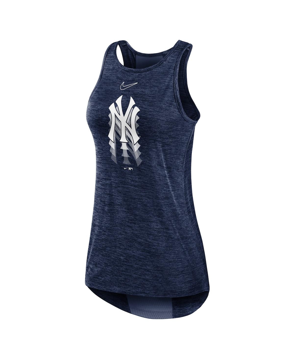 Shop Nike Women's  Navy New York Yankees Logo Fade High Neck Performance Tank Top