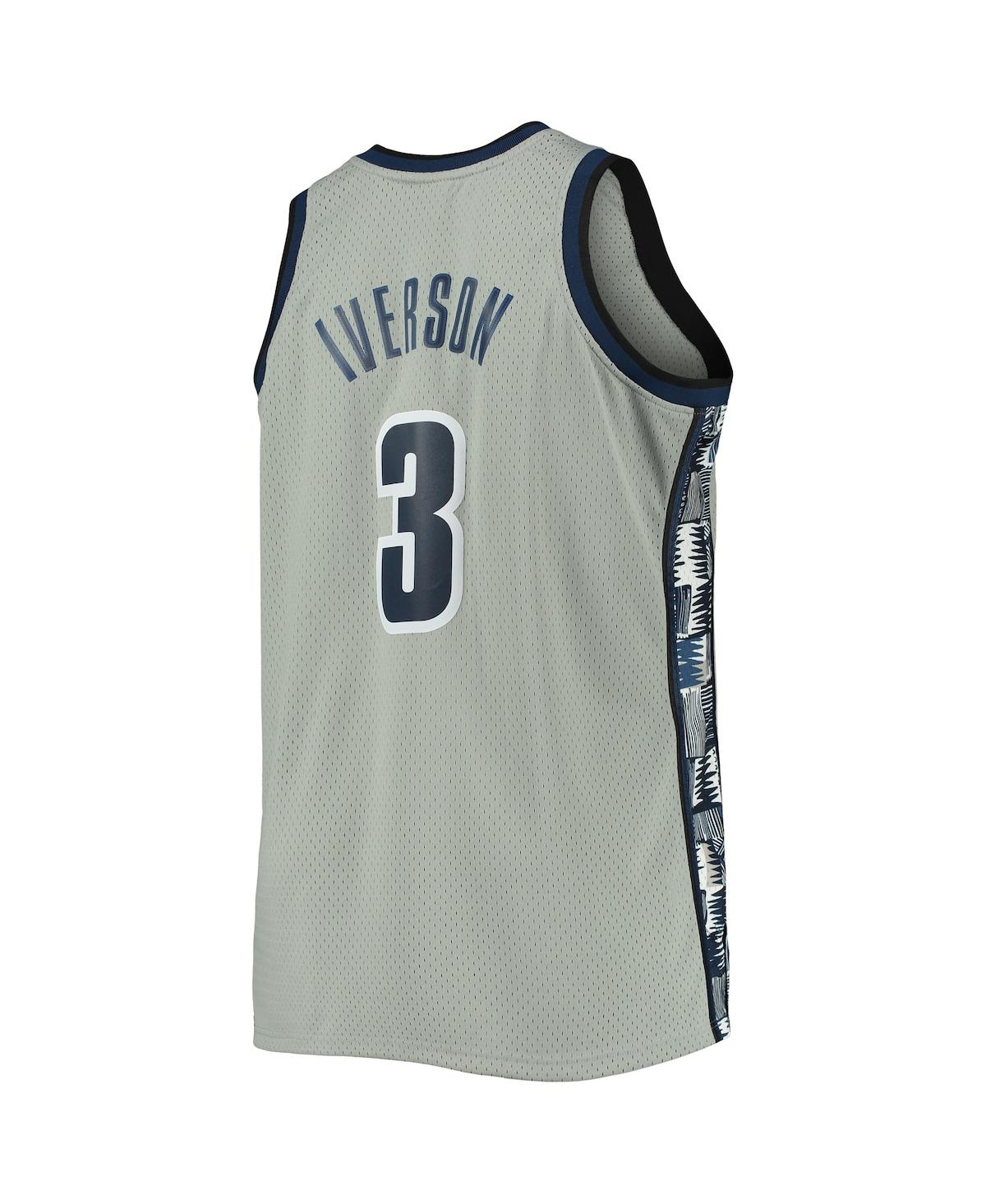 Mitchell & Ness Men's Allen IversonGeorgetown Hoyas Big and Tall 1995-96 Replica Player Jersey - Gray