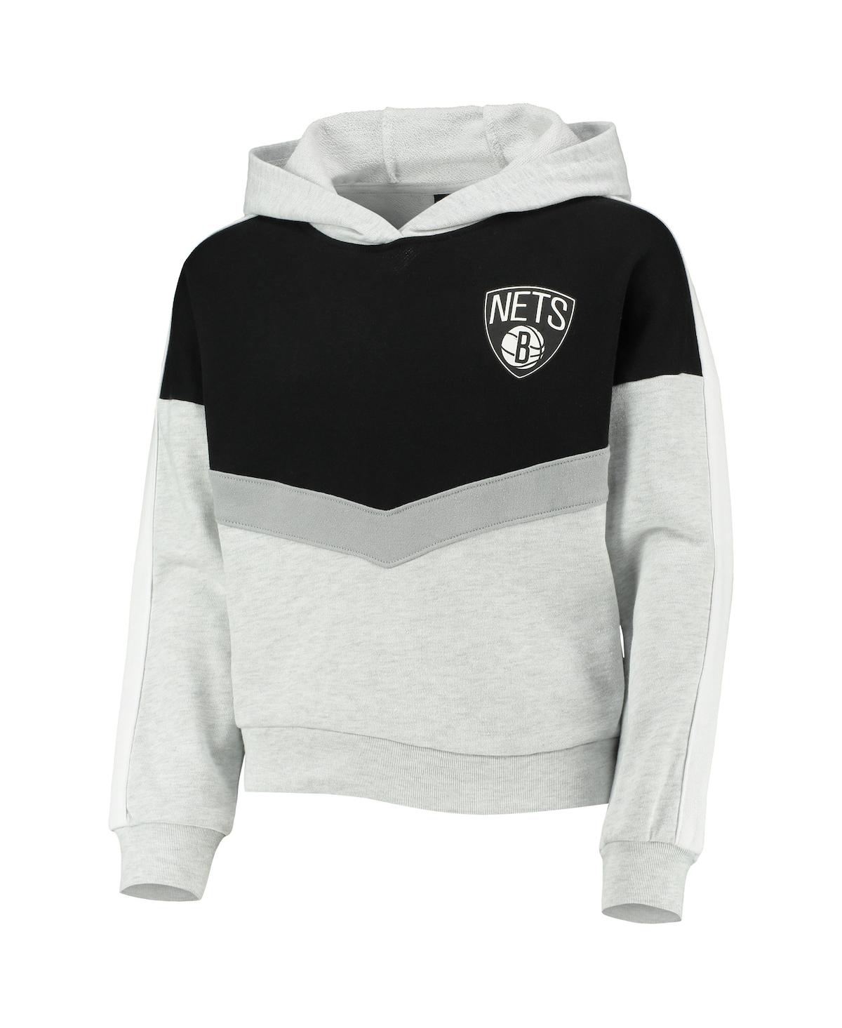 Shop Outerstuff Big Girls Heathered Gray Brooklyn Nets All Yours Pullover Hoodie