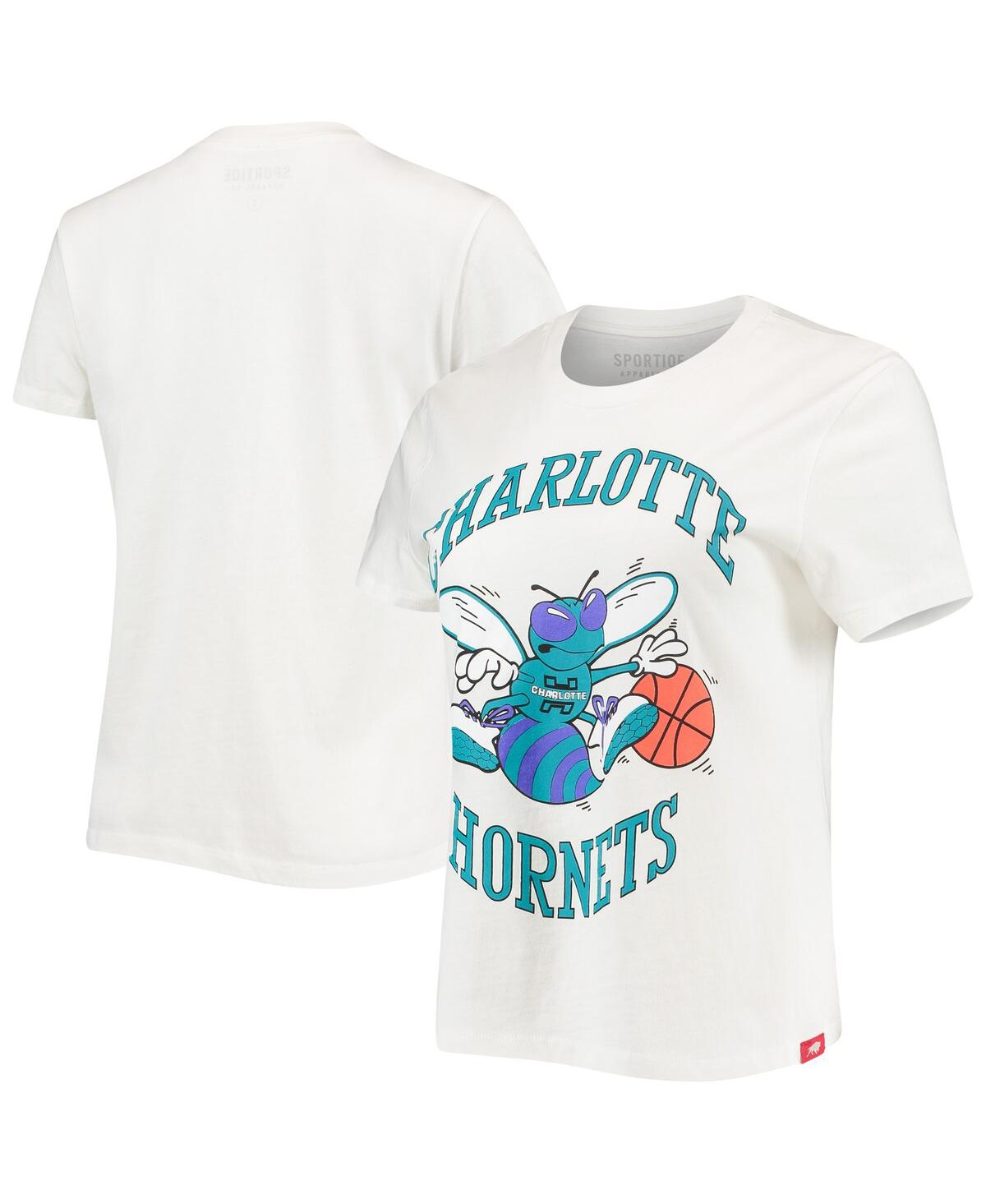 Sportiqe Women's  White Charlotte Hornets Arcadia T-shirt