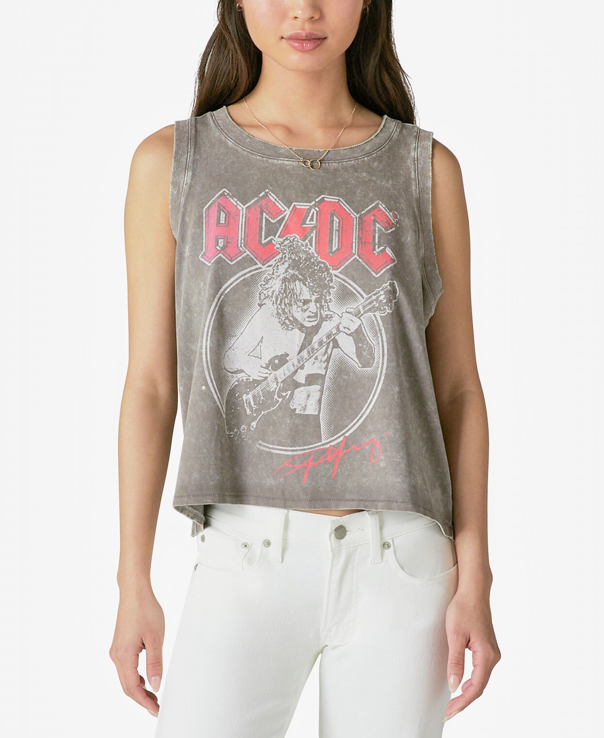 LUCKY BRAND WOMEN'S ACDC MUSCLE TANK TOP