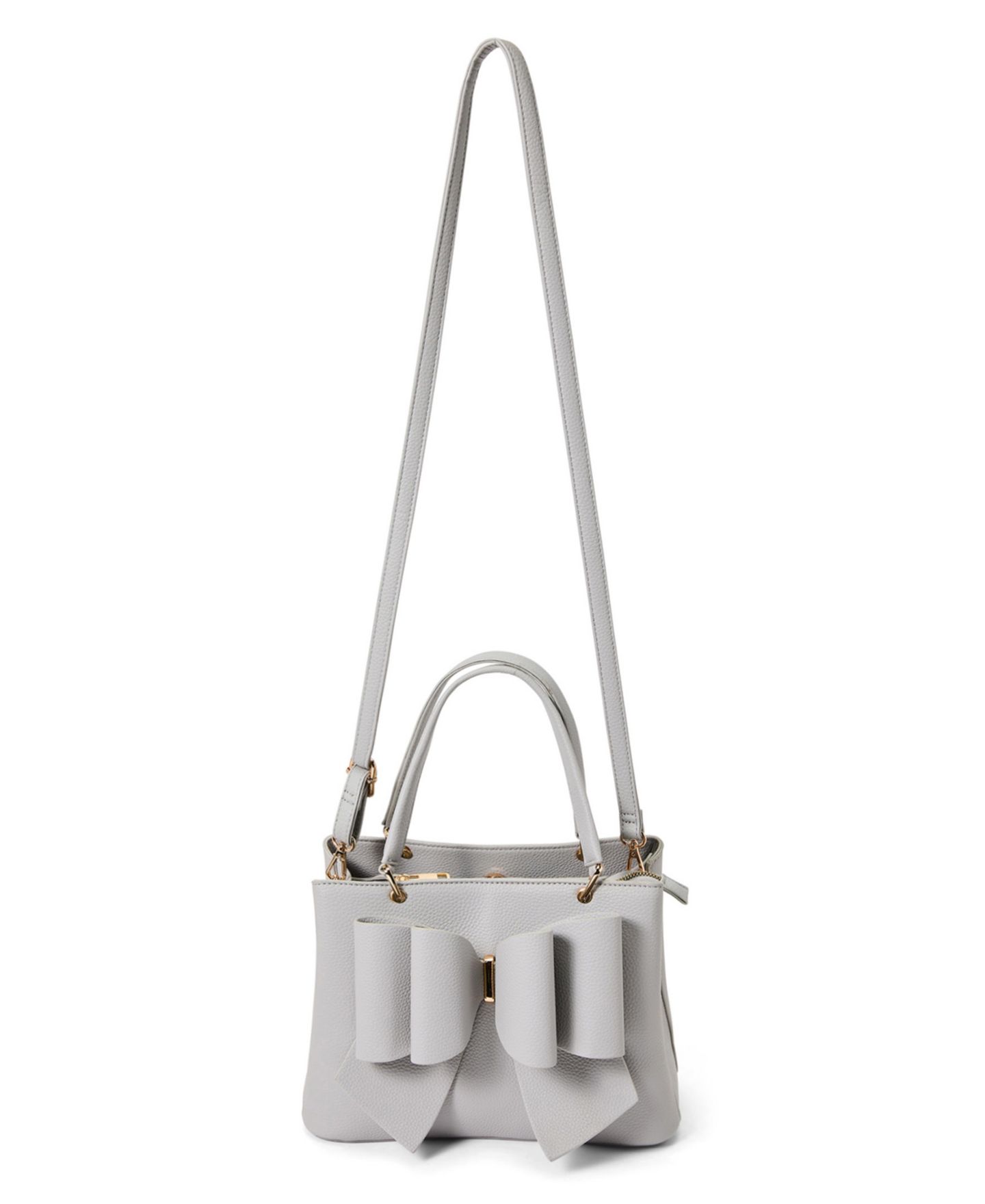 Женская сумка LIKE DREAMS Jenna Triple Compartment Bowtie Satchel, цвет: Светлый серый — фото 5