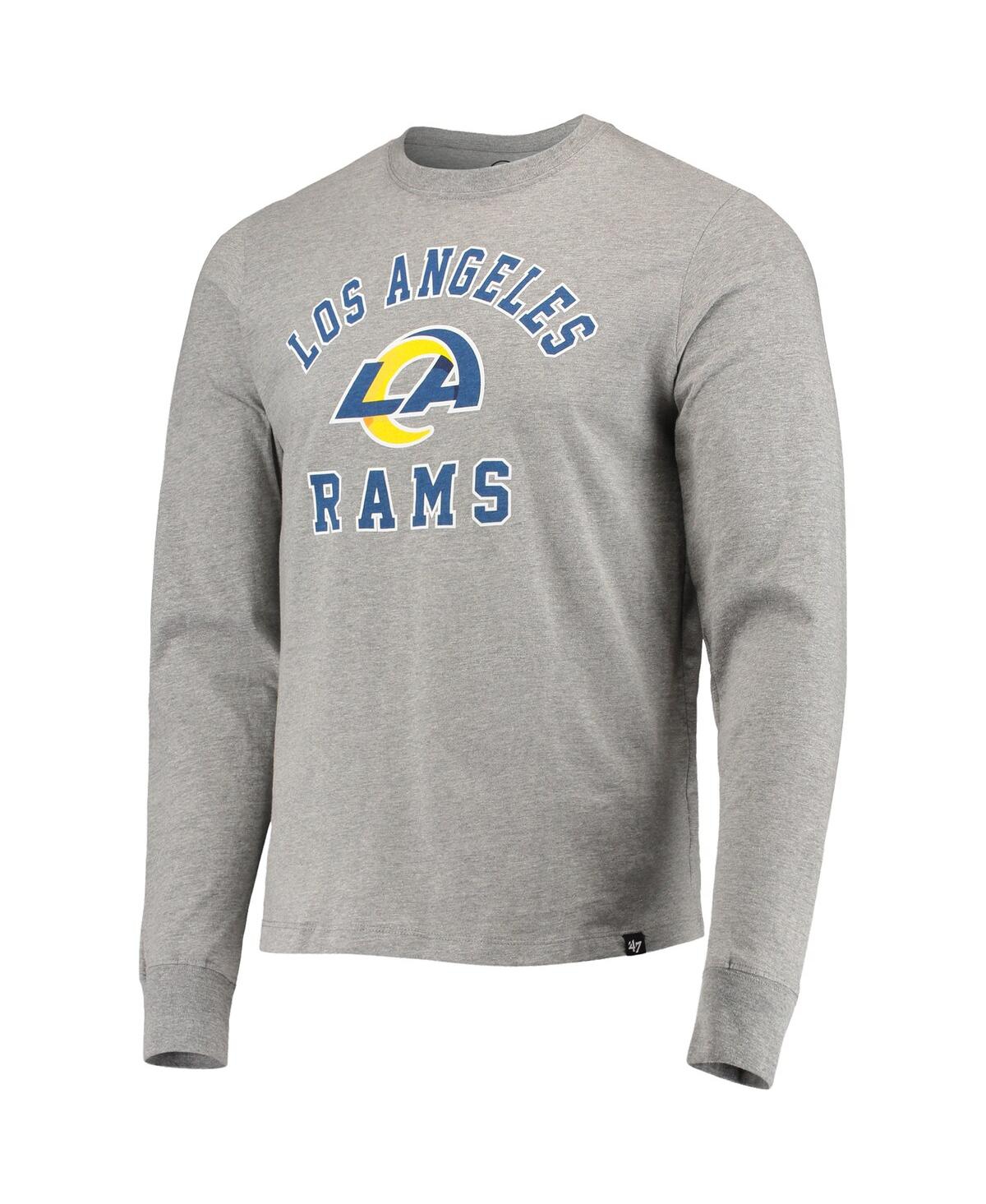 Shop 47 Brand Men's ' Heathered Gray Los Angeles Rams Arch Super Rival Long Sleeve T-shirt
