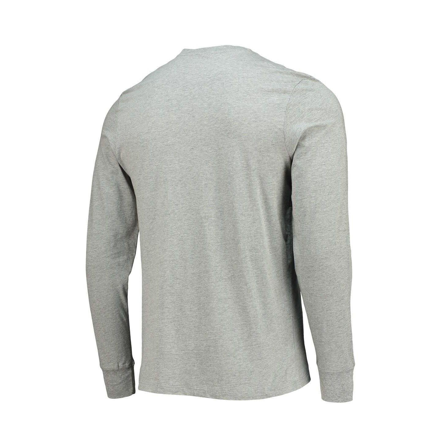 Мужская футболка '47 Brand Heathered Gray Washington Commanders Traction Super Rival Long Sleeve — фото 4