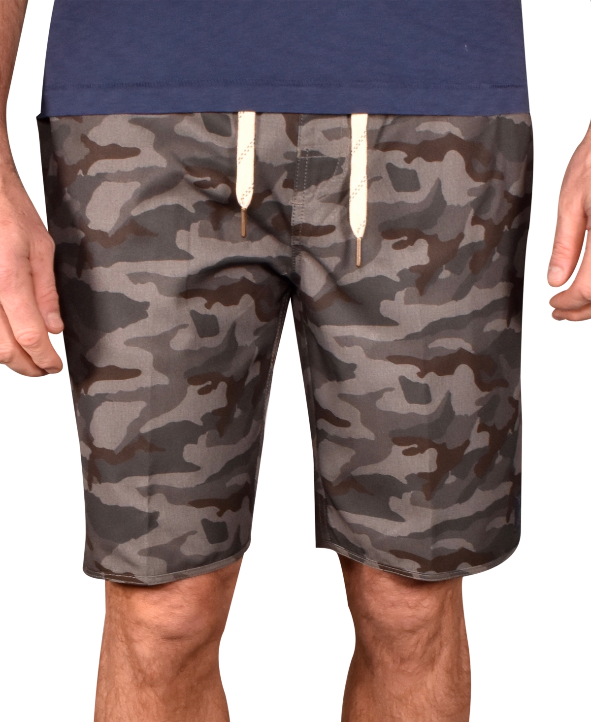 Men's Camo Print Quick Dry Windjammer Shorts - Grey Camo