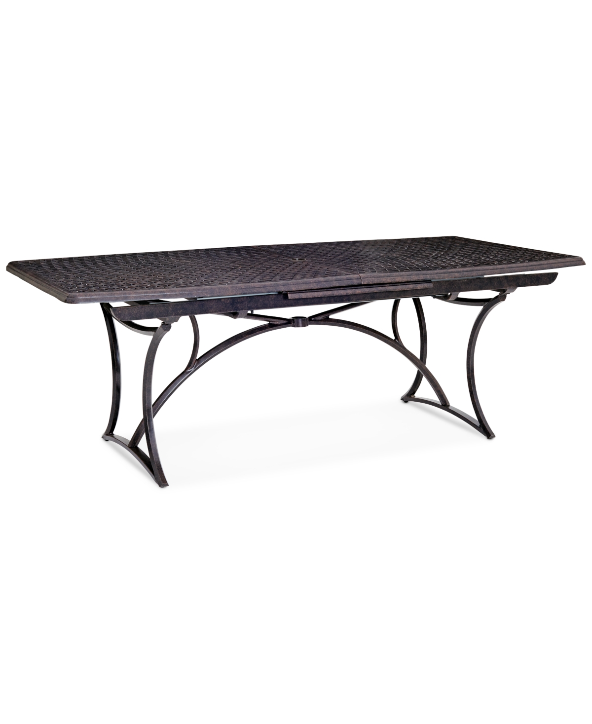Agio Wythburn Mix And Match 110"x 42" Cast Aluminum Outdoor Extension Dining Table In Bronze Finish