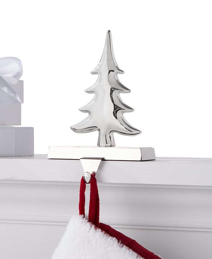 Holiday Lane Black & White 7" Tree Stocking Holder, Created for Macy's