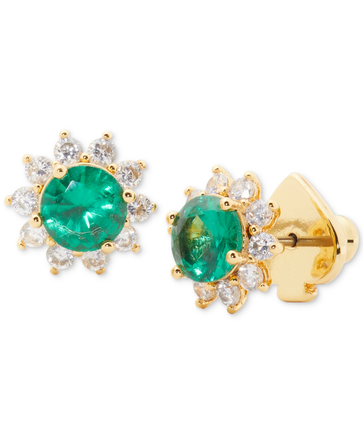 Kate Spade Women's Sunny Halo Goldtone & Cubic Zirconia Stud Earrings In Green