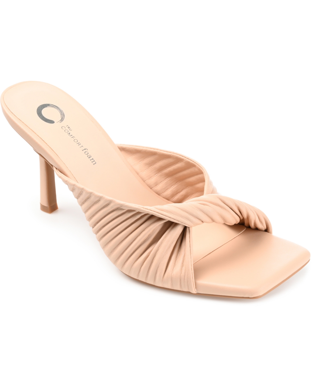 Shop Journee Collection Women's Greer Pleated Sandals In Nude