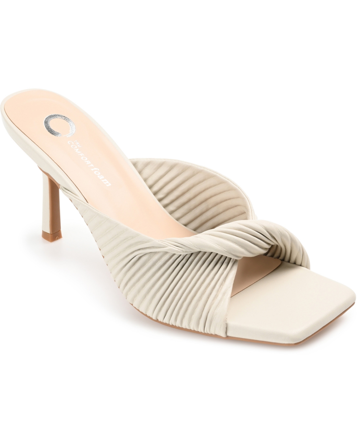 Shop Journee Collection Women's Greer Pleated Sandals In Off White