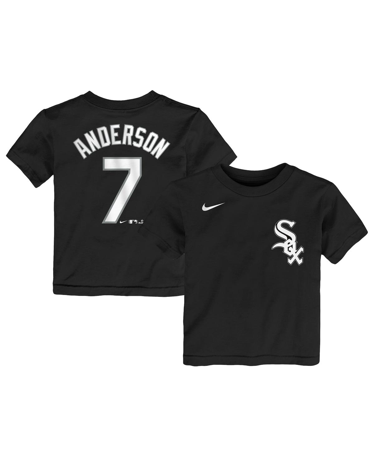 Nike Toddler Boys And Girls  Tim Anderson Black Chicago White Sox Player Name And Number T-shirt In Black